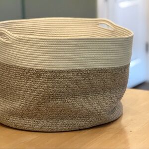 Two-Tone Woven Storage Basket